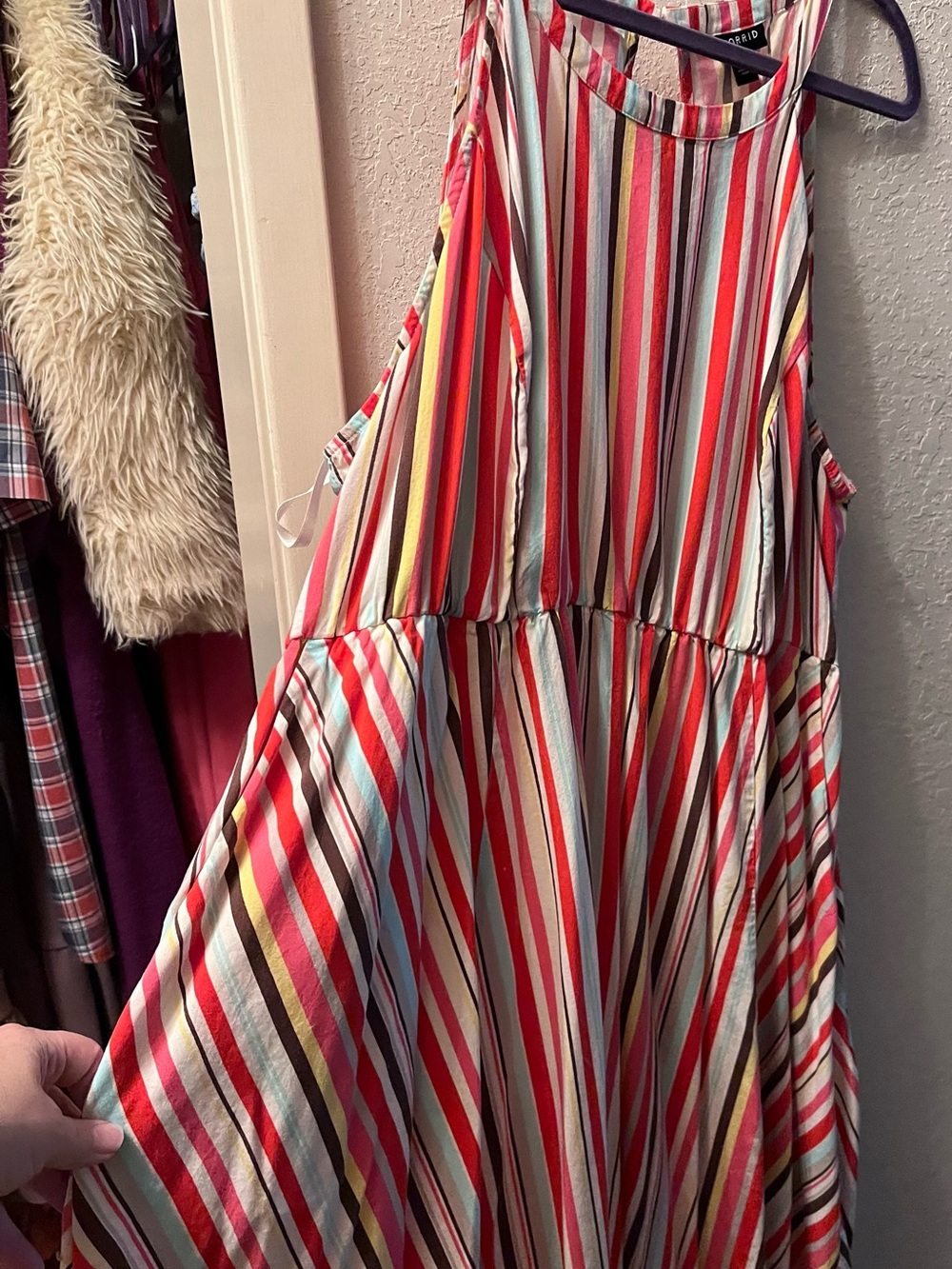 Women’s Multicolor Striped Sundress - Sleeveless Casual Dress